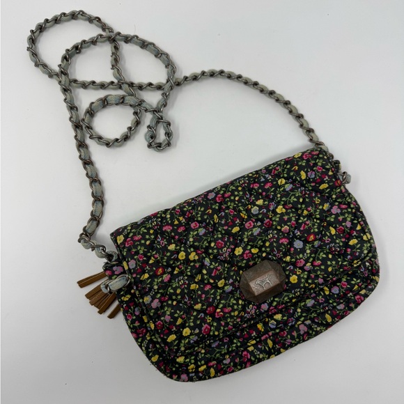 VS‎ Pink floral crossbody purse, denim woven chain strap, Victoria’s Secret, bag - Picture 12 of 12